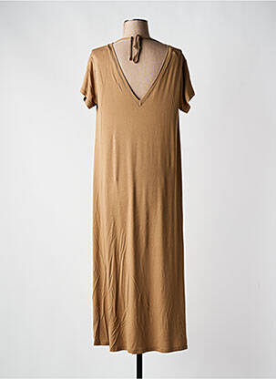 Rochie midi mâneci scurte mâneci scurte maro PLEASE femeie