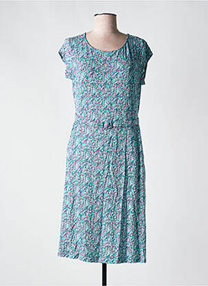 Rochie midi imprimeu fantezie mâneci scurte albastru SURKANA femeie