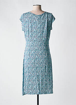 Rochie midi imprimeu fantezie mâneci scurte albastru SURKANA femeie