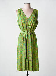 Rochie midi fără mâneci fără mâneci verde SURKANA femeie