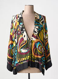 Jachete kimono guler în v negru LAUREN VIDAL femme