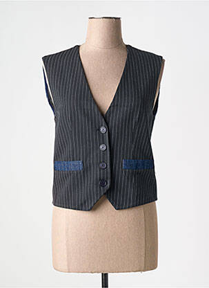 Vestă fără mâneci croială cambrată negru PLEASE femeie