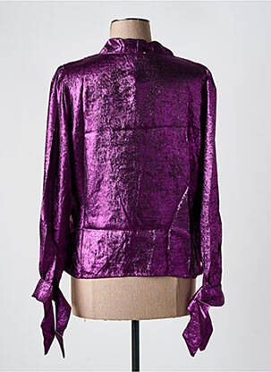 Top guler în v mâneci lungi violet SEASON femeie