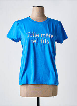Tricou elasticitate mâneci scurte albastru PM MERE & FILLE femeie