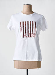 Tricou serigrafie flockată mâneci scurte alb ADILYNN femme