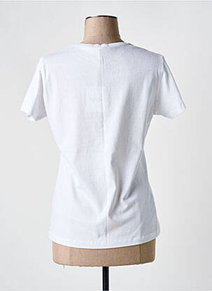 Tricou serigrafie flockată mâneci scurte alb ADILYNN femeie
