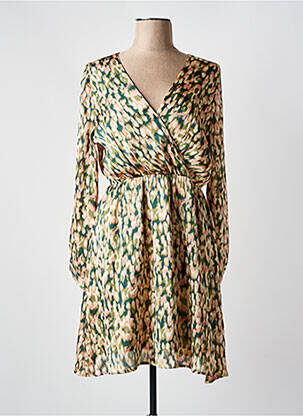 Rochie midi imprimeu fantezie mâneci lungi verde EMMA & ELLA femeie