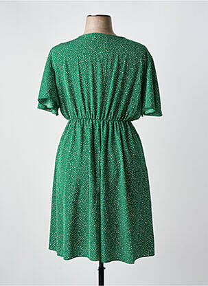 Rochie midi țesătură crep mâneci scurte verde WORLD FASHION femeie