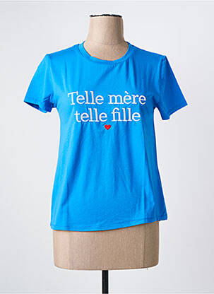 Tricou croială dreaptă mâneci scurte albastru PM MERE & FILLE femeie