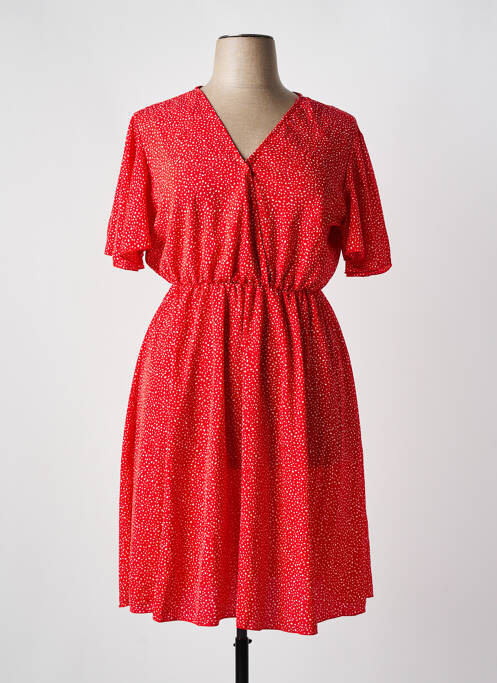 Rochie midi țesătură crep mâneci scurte roșu WORLD FASHION femme