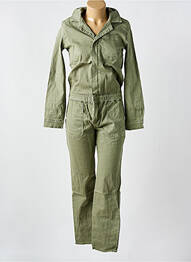 Salopetă-pantalon croială cambrată mâneci lungi verde PLACE DU JOUR femme