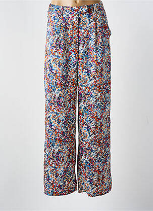 Pantalon larg croială fluidă albastru PEACE N'LOVE femeie