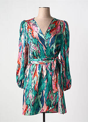 Rochie scurtă mâneci lungi mâneci lungi verde PEACE N'LOVE femeie