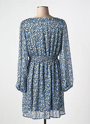 Rochie midi imprimeu floral mâneci lungi albastru PM MERE & FILLE femeie