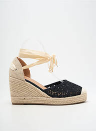 Espadrile închidere cu șireturi toc de 7 la 9 cm negru IDEAL SHOES femme
