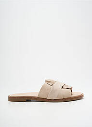 Mulete/saboți nubuc toc plat până la 3 cm bej MES JOLIS NU PIEDS femme