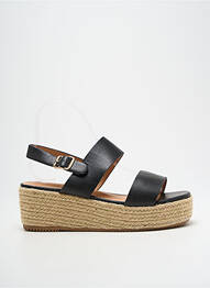 Espadrile țesătură satinată toc de 4 la 6 cm negru DONNA MODA femme