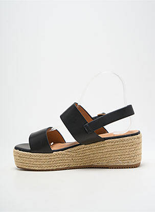 Espadrile țesătură satinată toc de 4 la 6 cm negru DONNA MODA femeie