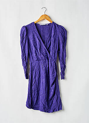 Rochie midi croială fluidă mâneci lungi violet LOS ANGELES femeie