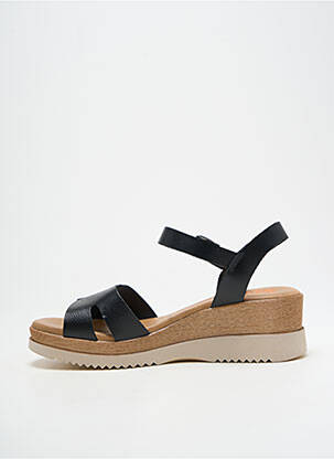 Sandale/pantofi decupați material neted toc de 4 la 6 cm negru PORRONET femeie