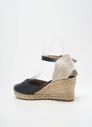 Espadrile țesătură satinată toc de 7 la 9 cm negru MARILA femeie