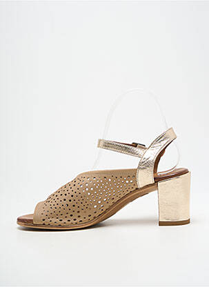 Sandale/pantofi decupați material neted toc de 4 la 6 cm auriu LUNE & L'AUTRE femeie