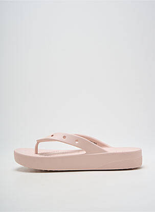 Șlapi vârf deschis toc de 4 la 6 cm roz CROCS femeie
