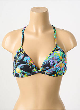 Sutien de costum de baie elasticitate sutien balconet cu decolteu înalt negru FUNKITA femeie