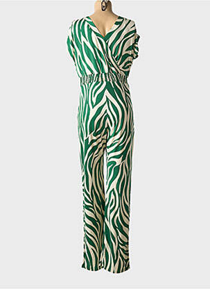 Salopetă-pantalon mâneci scurte mâneci scurte verde MORGAN femeie