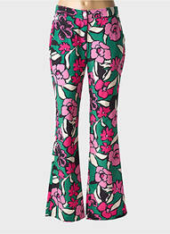 Pantalon evazat talie elastică roz MORGAN femme