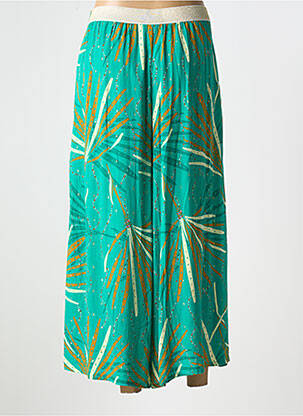 Pantalon 7/8 talie elastică mărime normală verde LOLA ESPELETA femeie