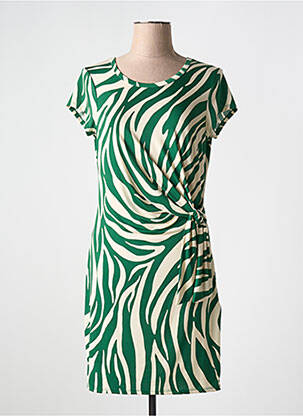 Rochie scurtă mâneci scurte mâneci scurte verde MORGAN femeie