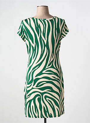 Rochie scurtă mâneci scurte mâneci scurte verde MORGAN femeie
