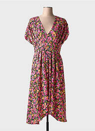 Rochie midi imprimeu fantezie mâneci lungi roz MOLLY BRACKEN femeie