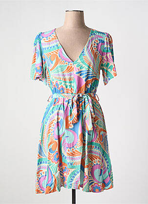 Rochie scurtă mâneci scurte mâneci scurte albastru MOLLY BRACKEN femeie