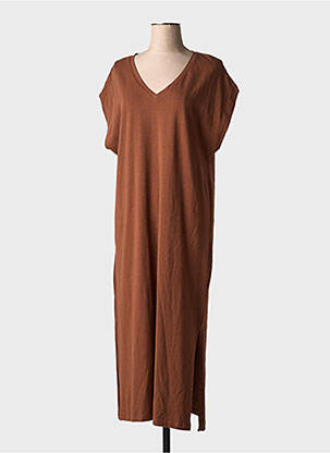 Rochie midi mâneci scurte mâneci scurte maro B.YOUNG femeie