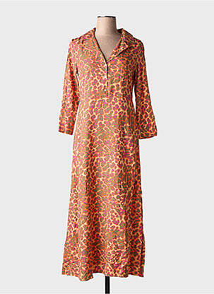 Rochie lungă mâneci lungi mâneci lungi portocalie VILA femeie