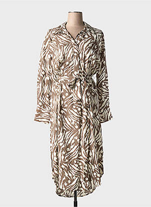 Rochie midi croială fluidă mâneci lungi maro VILA femeie