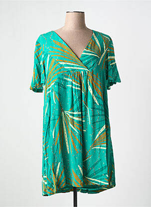 Rochie scurtă croială fluidă mâneci scurte verde LOLA ESPELETA femeie