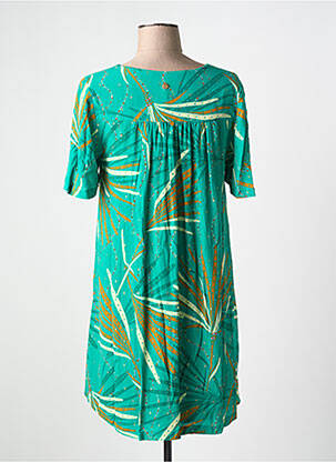 Rochie scurtă croială fluidă mâneci scurte verde LOLA ESPELETA femeie
