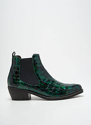 Botine/ghete material neted toc de 4 la 6 cm verde MINKA DESIGN femeie