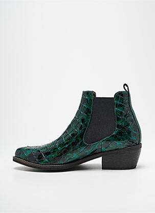 Botine/ghete material neted toc de 4 la 6 cm verde MINKA DESIGN femeie