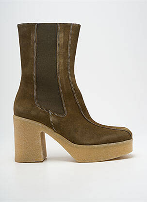 Botine/ghete nubuc toc de 7 la 9 cm verde MINKA DESIGN femeie