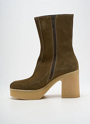Botine/ghete nubuc toc de 7 la 9 cm verde MINKA DESIGN femeie
