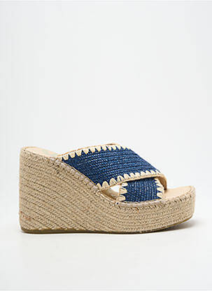 Espadrile vârf deschis toc de 7 la 9 cm albastru VIDORRETA femeie