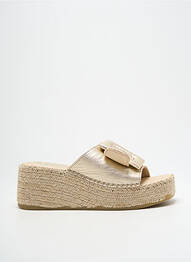 Espadrile țesătură satinată toc de 4 la 6 cm auriu VIDORRETA femeie