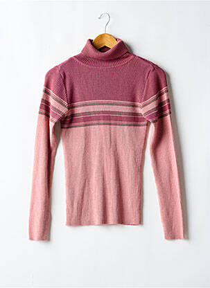 Pulover cu guler înalt roz SANS MARQUE femeie