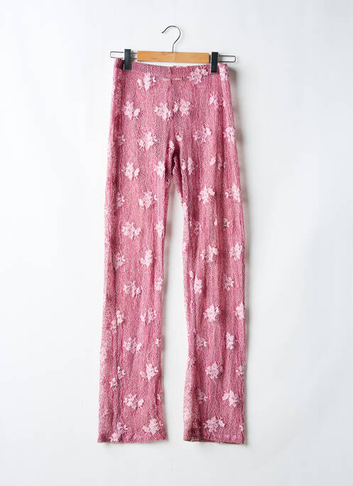 Pantalon drept roz PULL & BEAR femeie