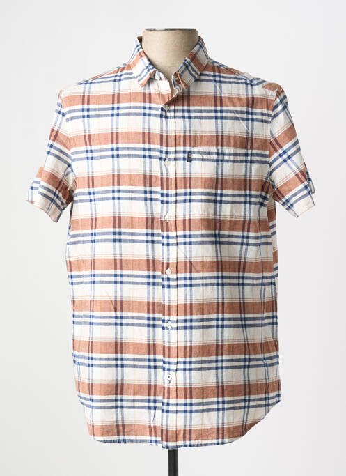 Cămașă cu mâneci scurte maro TBS bărbat