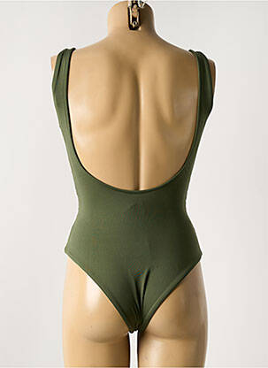 Costum de baie dintr-o singură piesă efect material satinat top sutien modelat verde GARCONNE femeie